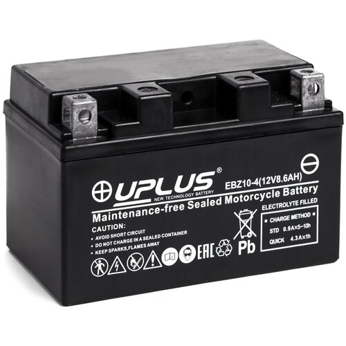 Аккумулятор мото UPLUS High Performance EBZ10-4-1 8.6 Ah 190 A ПП (YTZ10S) (150x88x93) 150x88x93