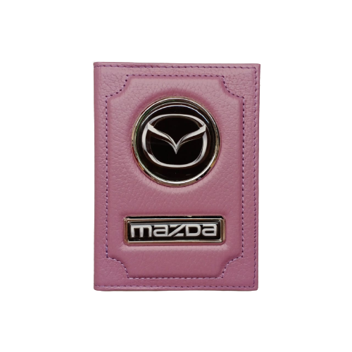Обложка для автодокументов Mazda (мазда) кожаная флотер