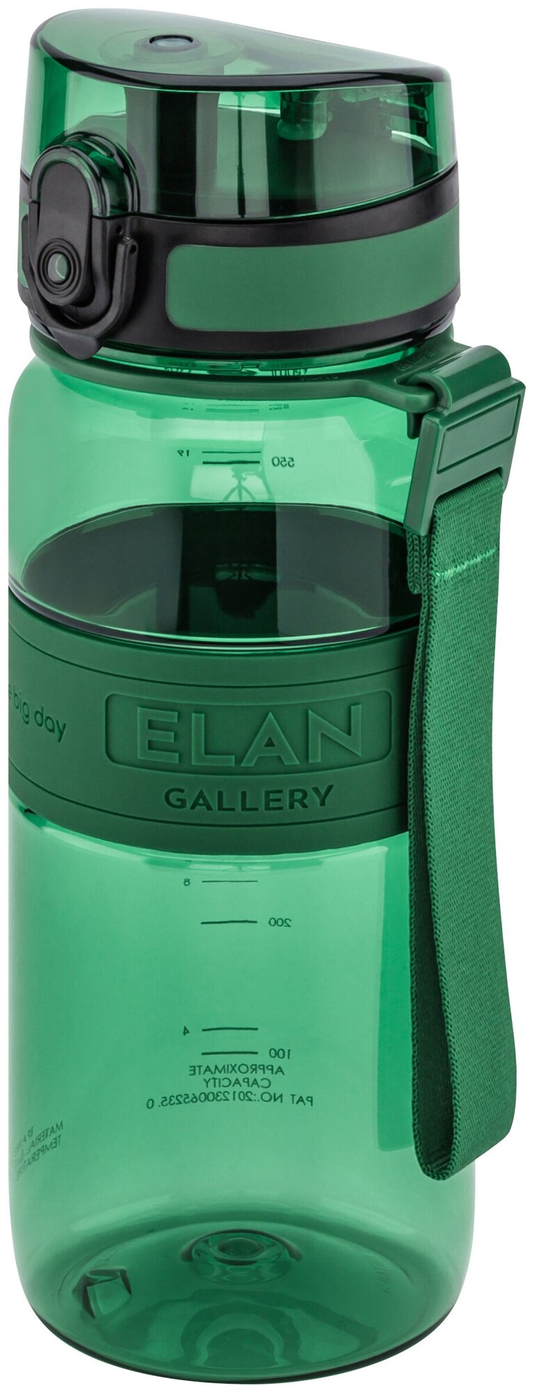 Бутылка для воды 650 мл 7,6х7,6х22,5 см Elan Gallery Water Balance, хвойно-зеленая