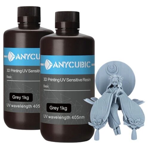 Фотополимерная смола Anycubic Basic UV Resin для 3D принтера 2 кг - Серая (grey) 2 литра conjure jamg he sculpt 405nm uv photopolymer resin with chitubox for elegoo anycubic sla lcd 3d printer chitu systems