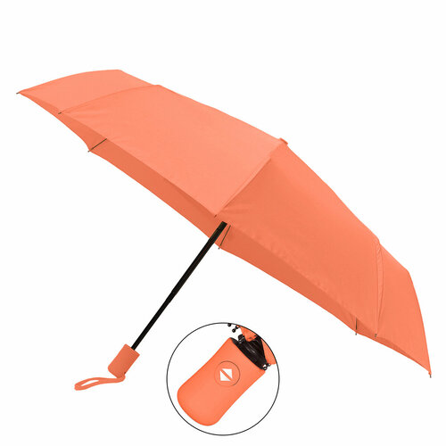 Зонт Schubert, автомат, 3 сложения, купол 96 см., 8 спиц, для женщин, оранжевый