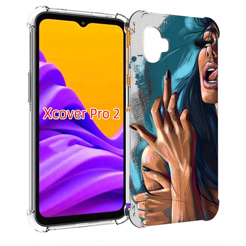 Чехол MyPads Девушка-нарисованная-дерзкая женский для Samsung Galaxy Xcover Pro 2 задняя-панель-накладка-бампер