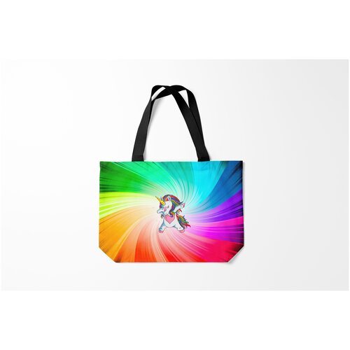 фото Сумка-шоппер / 46х35 см / мифические существа танцующий единорог unicorn dab z burnettie
