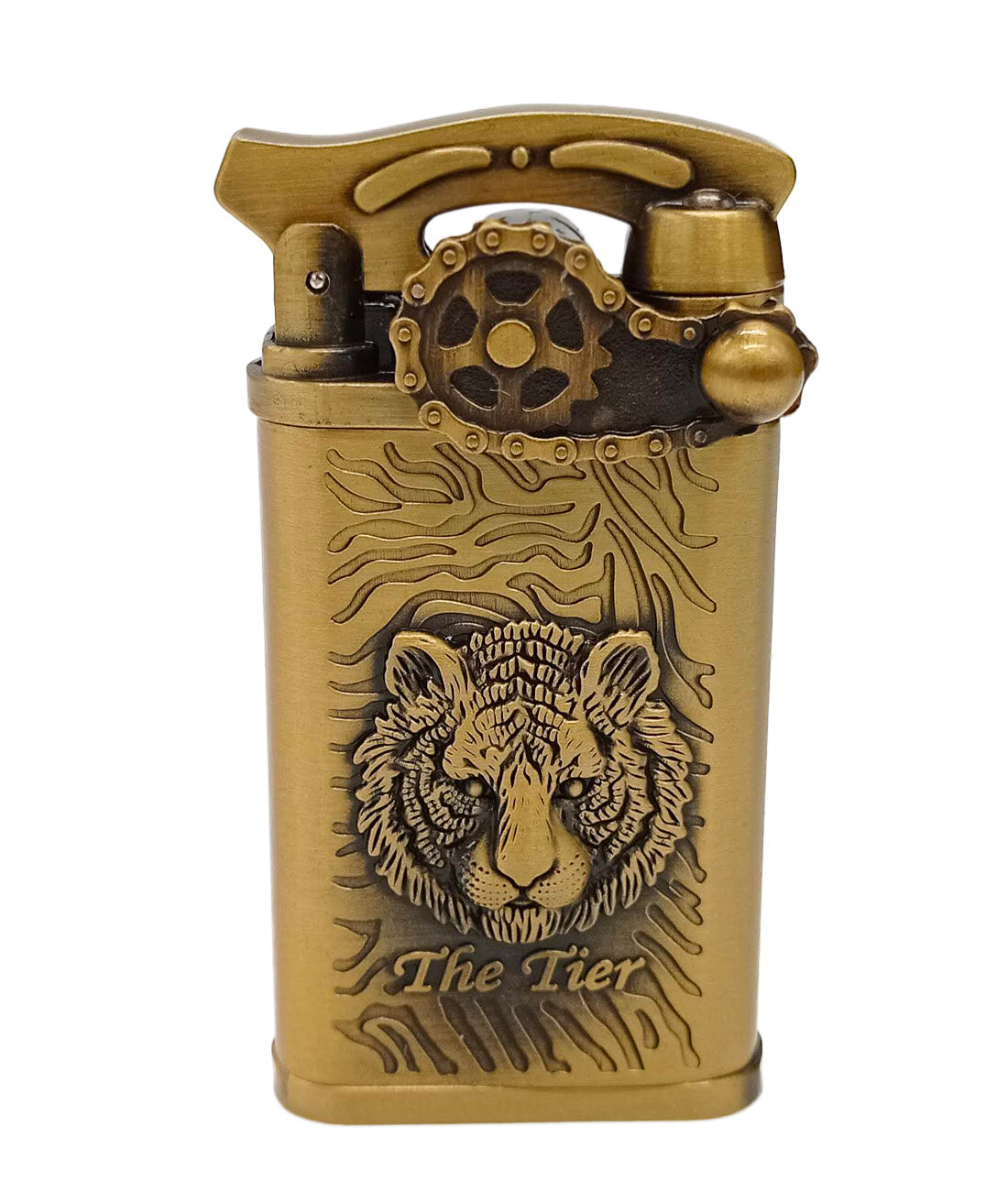 Зажигалка ретро газовая с рычагом "Тигр"
