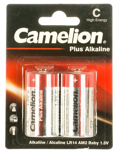 Camelion. LR14 Plus Alkaline BL-2 (LR14-BP2, батарейка,1.5В)