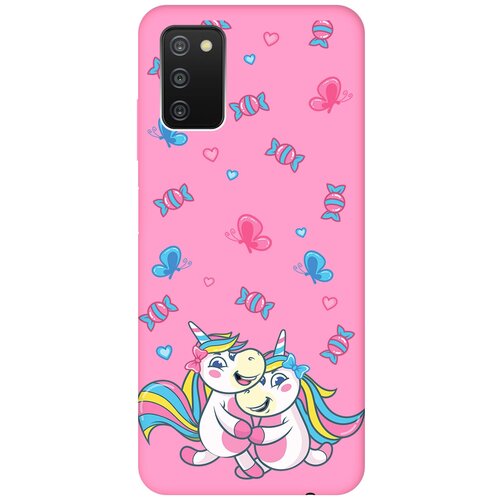 Матовый чехол Unicorns and Candies для Samsung Galaxy A03s / Самсунг А03с с 3D эффектом розовый матовый чехол fck pattern для samsung galaxy a03s самсунг а03с с 3d эффектом розовый