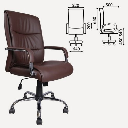 Изображение товара Кресло руководителя Brabix "Space EX-508", экокожа, хром, коричневое