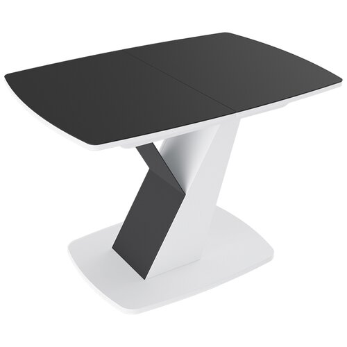 Стол обеденный трия Гарда Тип 1 Белый/Стекло матовое черный графит