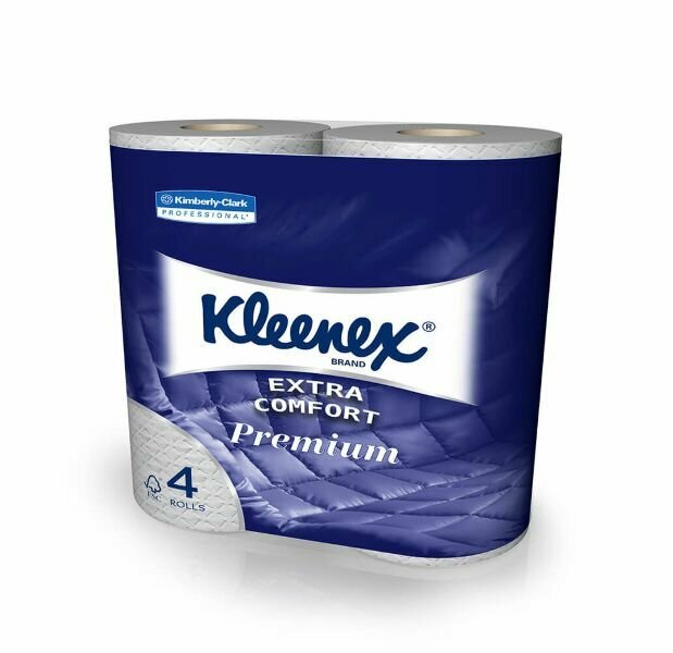 Туалетная бумага Kleenex Premium Extra Comfort, четырёхслойная, 4 рулона