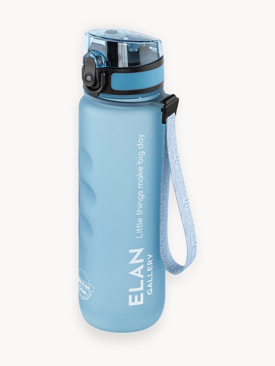 Бутылка для воды спортивная, для напитков 500 мл Elan Gallery Style Matte, с углуб. д/пальцев, голубая пастель
