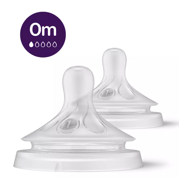 Соска силиконовая Philips Avent Natural Response SCY961/02 с медленным потоком от 0 мес, 2 шт