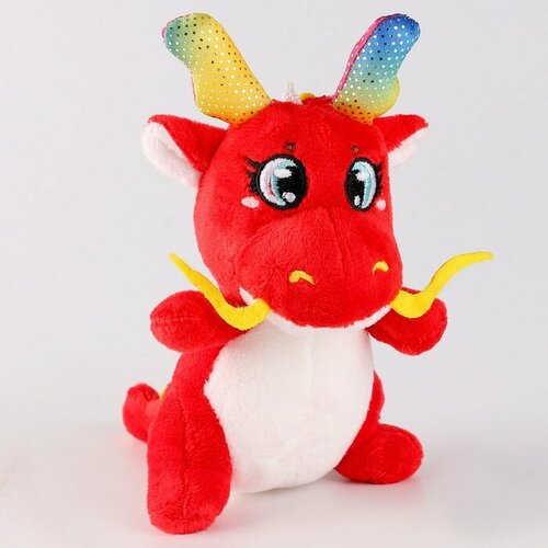 Мягкая игрушка Дракон красный с усиками 10 см 829₽