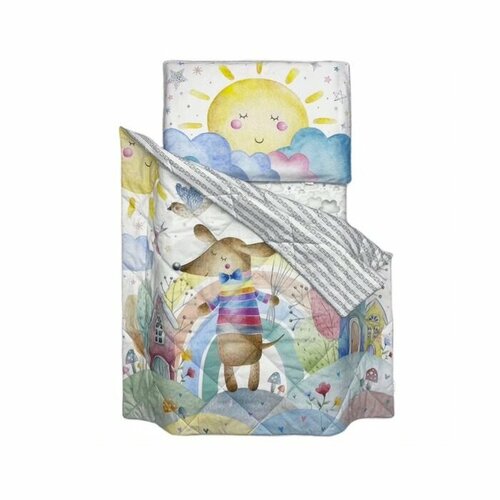 Комплект Акварельный Такса Лори в городе днем (в овальную кроватку 125*75см)