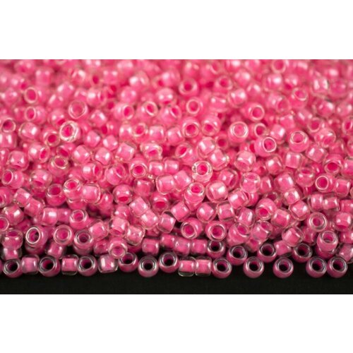 Бисер японский TOHO круглый 8/0 #0987 хрусталь/розовая балерина, окрашенный изнутри, 10 грамм