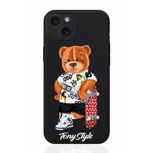 Чехол для смартфона iPhone 15 Plus черный силиконовый Tony Style со скейтом чехол для смартфона infinix smart 7 plus черный силиконовый tony style со скейтом
