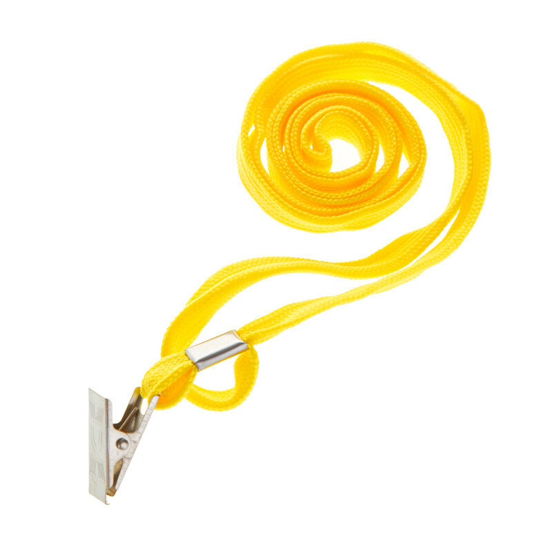 Шнурок для бейджей OfficeSpace 45см металлический клип желтый 284668