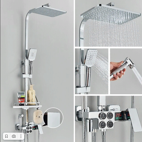 Смеситель для душа Quyanre Shower Faucet Set Chrome gappo shower faucet bathroom shower set wall mounted thermostatic bath shower waterfall shower heads chrome mixer water taps