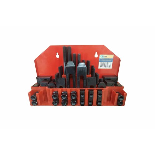 Набор станочного крепежа и прижимов из 58 предметов Т-паз 12 мм, М10, металл. футляр GRIFF b275515