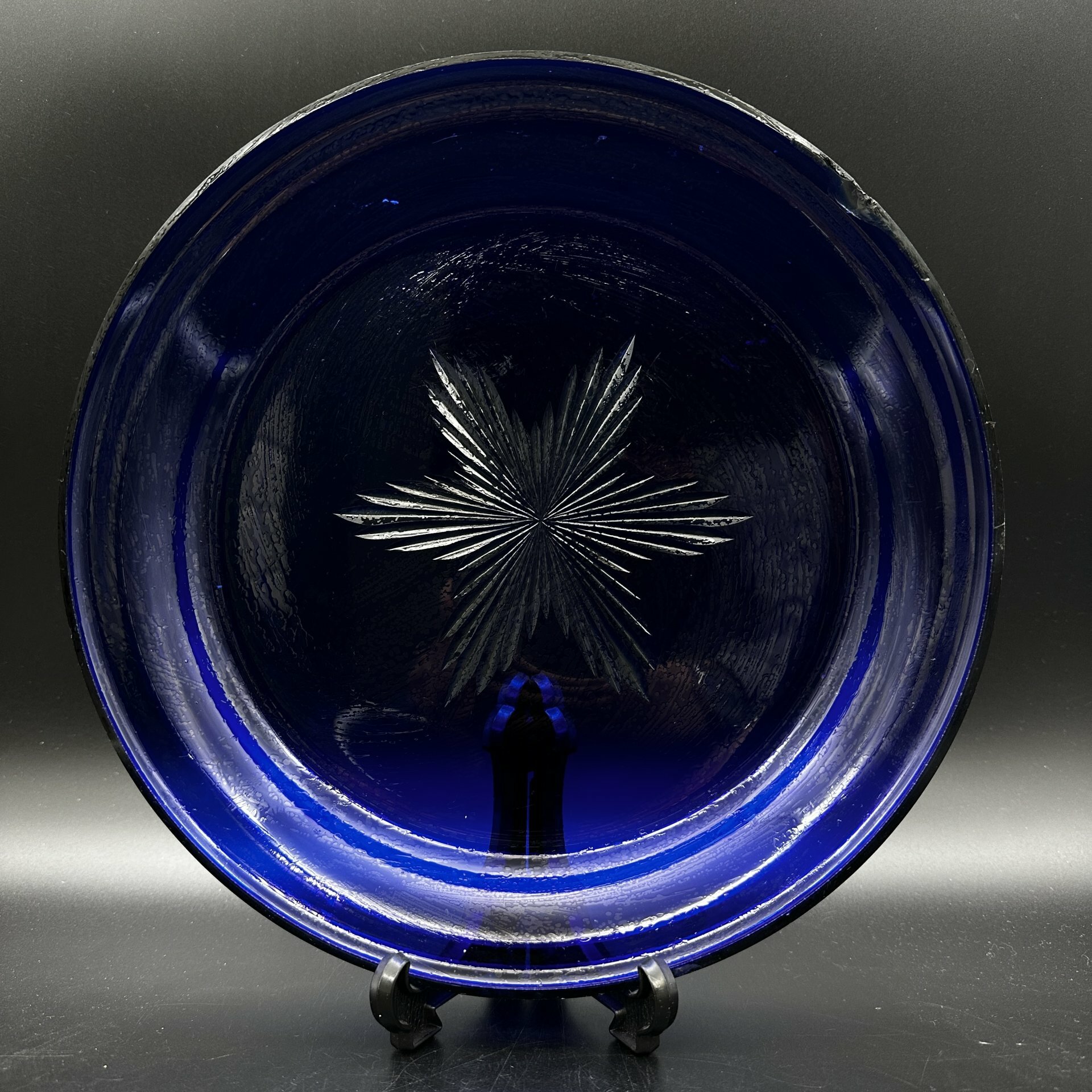 фото Блюдо (поднос), стекло, алмазная грань, СССР, 1970-1990 гг.