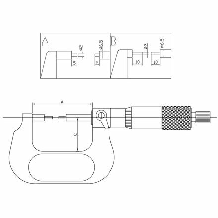 ASIMETO 118-61-0 Микрометр со ступенчатыми измерительными поверхностями 0,01 мм, 0-25 мм, тип A - фото №2