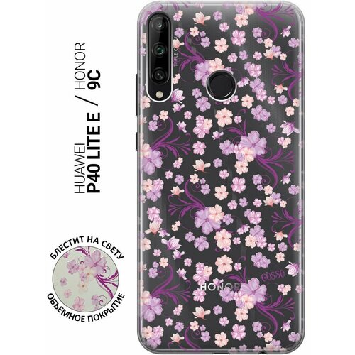 Ультратонкий силиконовый чехол-накладка ClearView 3D для Huawei P40 Lite E, Honor 9C с принтом Lilac Flowers ультратонкий силиконовый чехол накладка для honor 30 с 3d принтом lilac flowers