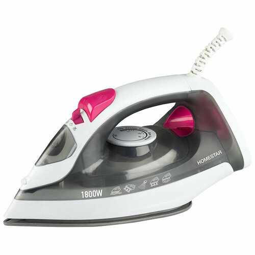 Утюг HomeStar HS-4012 серый 1800Вт пар спрей паровой удар самоочистка керам подошва 201400₽