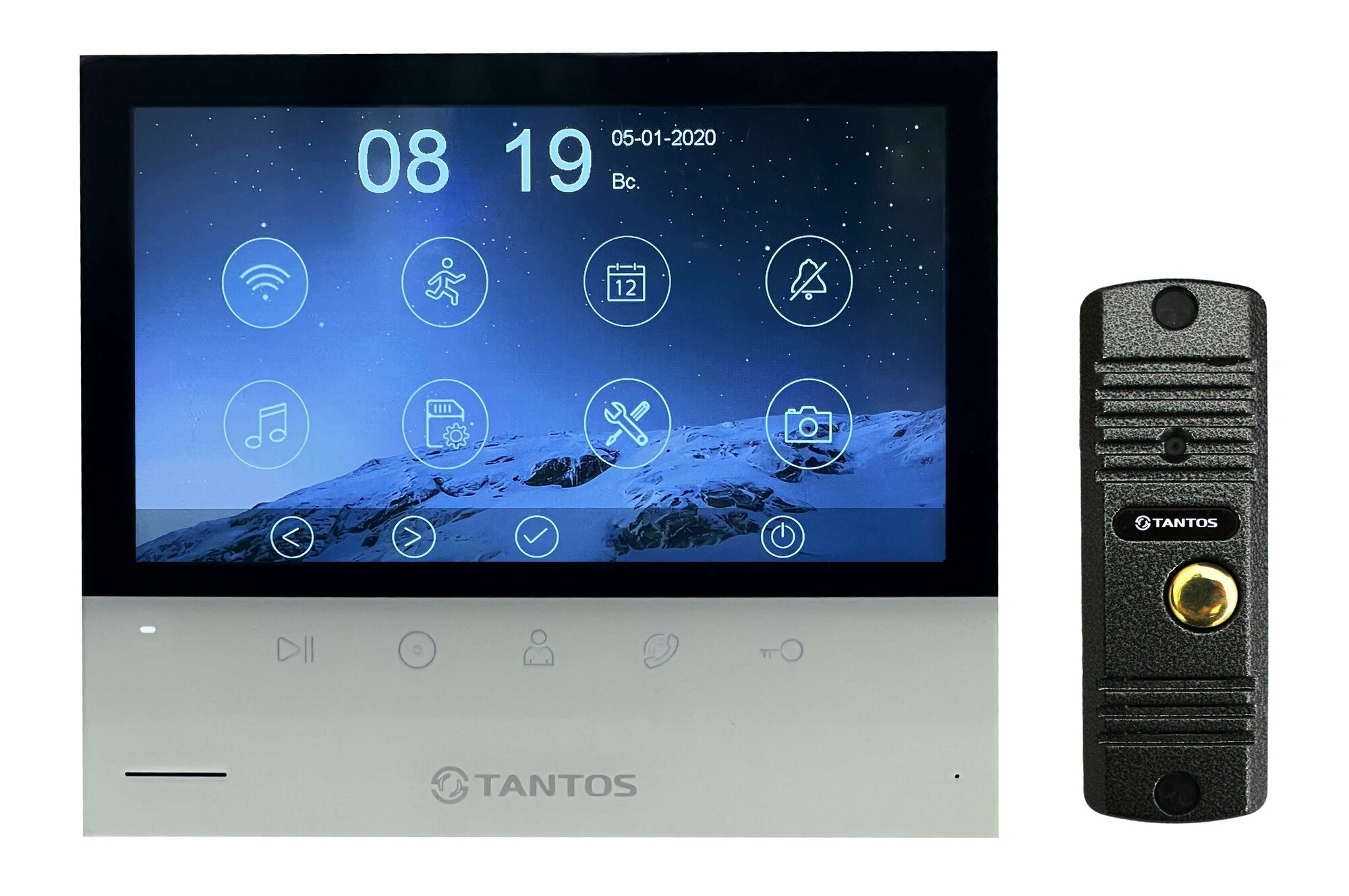 Tantos Selina HD M Tuya и Corban HD (асфальт) (комплект многофункционального домофона HD Wi-Fi 7")
