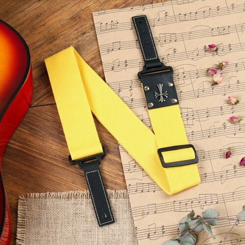 Ремень для гитары Music Life Крест, желтый, 95-155 см (комплект из 3 шт)