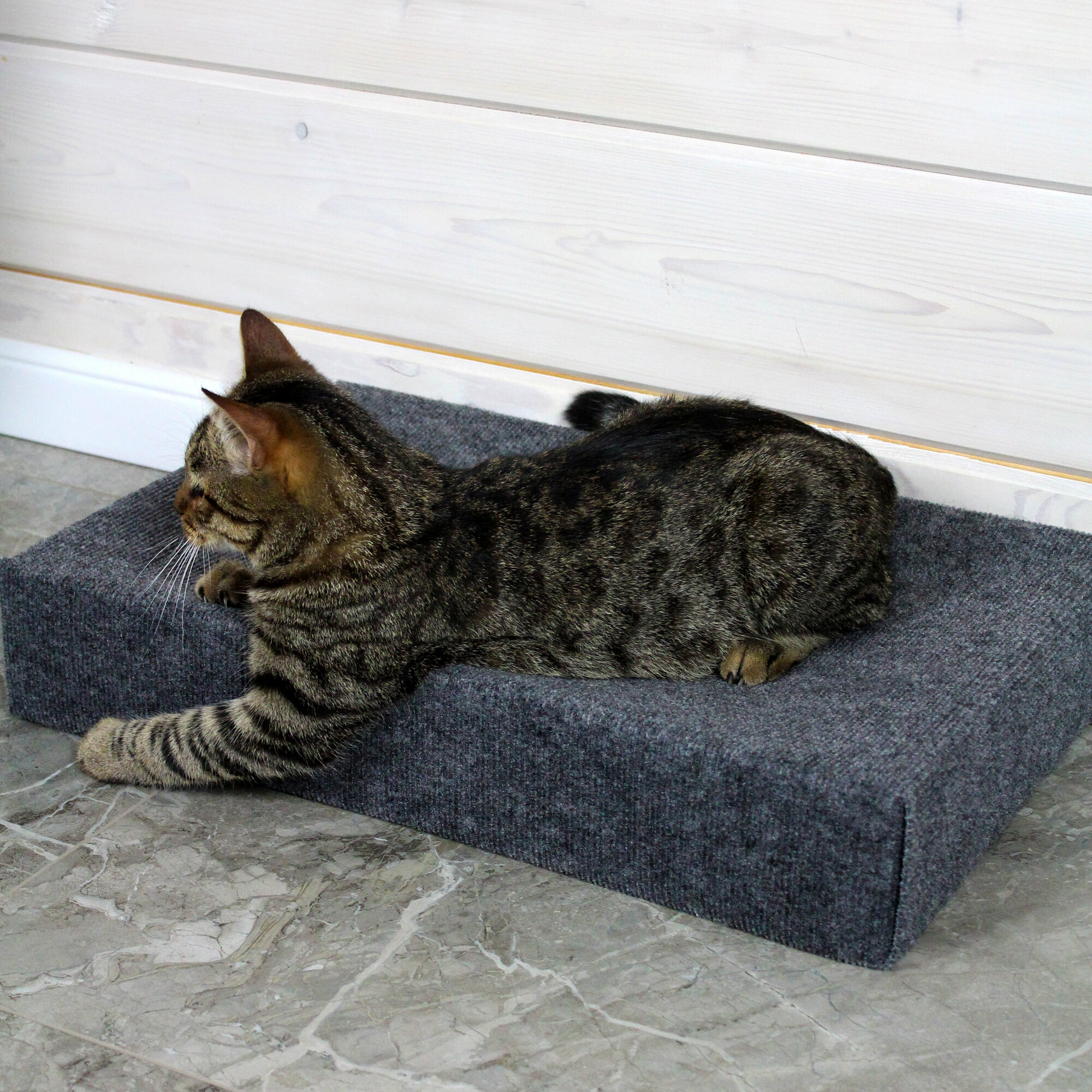 Когтеточка лежанка для кошки напольная из ковролина как гамак - фотография № 10