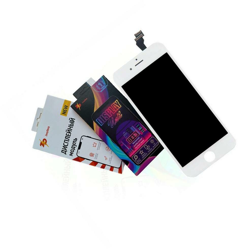 Дисплей (экран) для iPhone 6 в сборе с тачскрином ZeepDeep и монтажной рамкой PREMIUM, белый , iPhone 6
