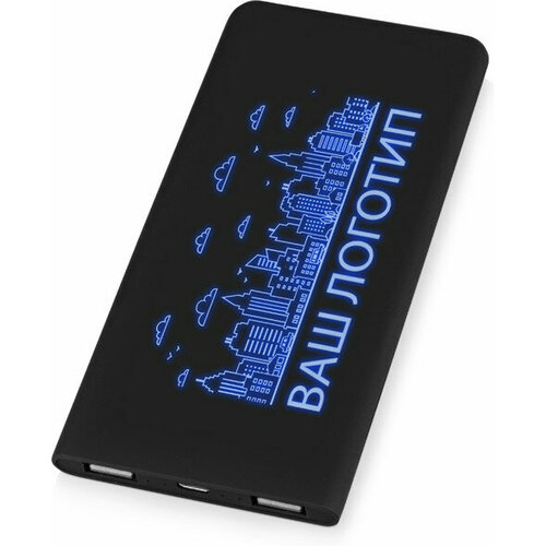 Портативное зарядное устройство с синей подсветкой логотипа Faros soft-touch 4000 мАч 271600₽