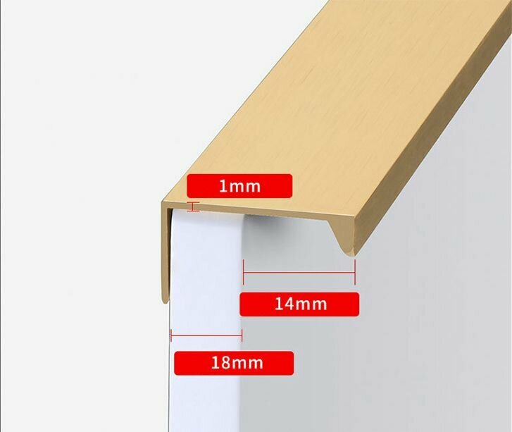 Комплект из 4 шт. Ручки для мебели торцевые золотые для шкафа кухни ящика 300 мм - 224 мм — фото 1