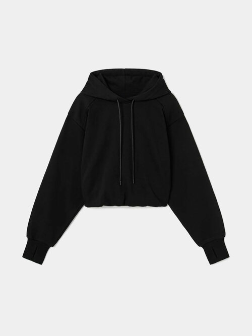 Худи JUUN.J Shoulder Detail Cropped Hooded, размер XS, черный