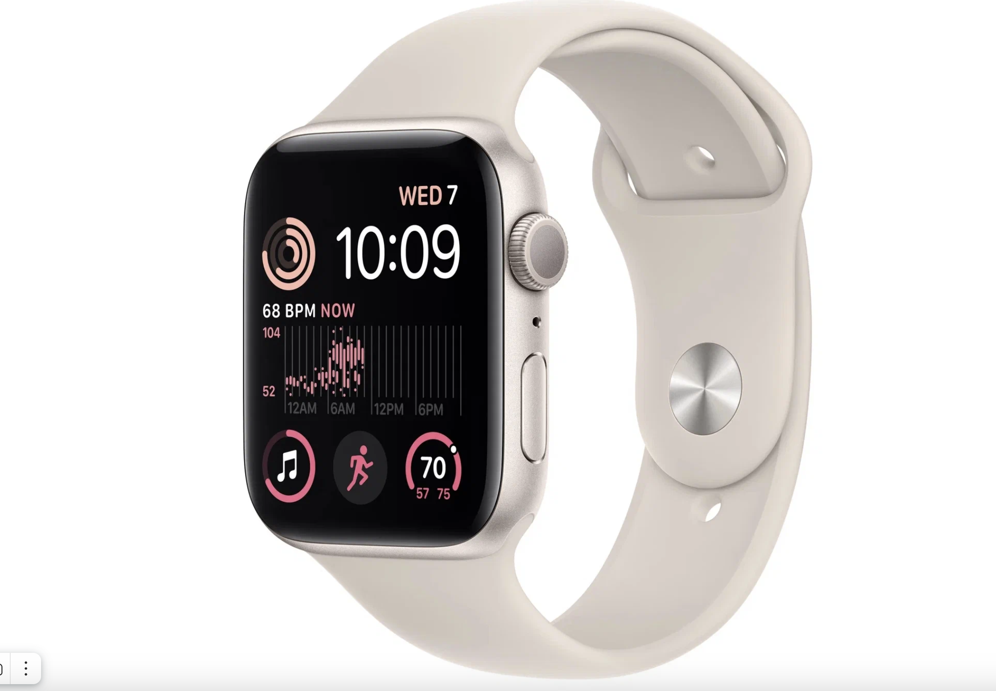 Умные часы Apple Watch Series SE Gen 2 40 мм Aluminium Case GPS, Starlight Sport Band (S/M)