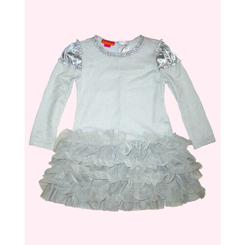 фото Школьное платье, размер 104, серебряный magicland