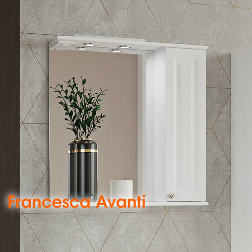 Шкаф-зеркало Francesca Avanti Империя 70 правый белый 9490₽