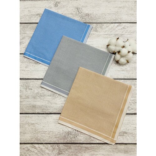 фото Носовой платок , голубой, бежевый renatex