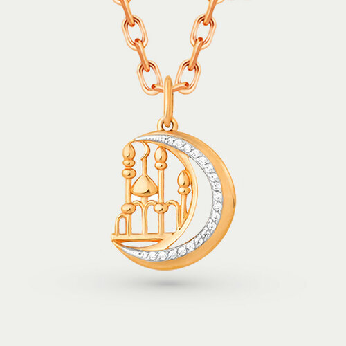 фото Подвеска gold center, красное золото, 585 проба, фианит