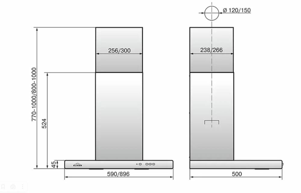 Кухонная вытяжка ELIKOR: Квадра 90П-650-К3Д белый