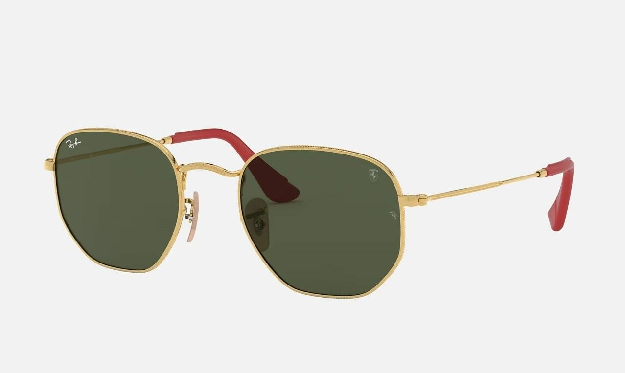 Солнцезащитные очки унисекс нестандартные RAY-BAN с чехлом линзы зеленые RB3548NM/F008/31/51-145