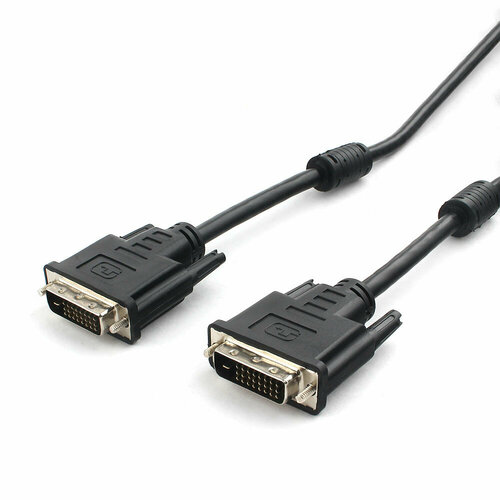 Кабель DVI-D dual link Cablexpert CC-DVI2L-BK-10M, 25M/25M, 10м, CCS, черный, экран, феррит. кольца кабель gembird cablexpert dvi d dual link 25m 25m 1 8m black cc dvi2l bk 6