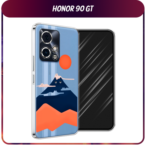 Силиконовый чехол на Honor 90 GT / Хонор 90 GT Кот-гора, прозрачный силиконовый чехол на honor 90 gt хонор 90 gt beautiful day vector прозрачный