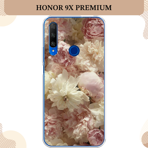 Силиконовый чехол Пионы светлые на Honor 9X Premium / Хонор 9X Премиум силиконовый чехол на honor 9x хонор 9x пыльно розовые пионы