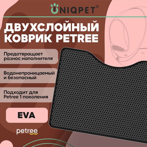 Коврик двуслойный для кошачьего туалета PETREE 1, для автоматического лотка, EVA, 48х65