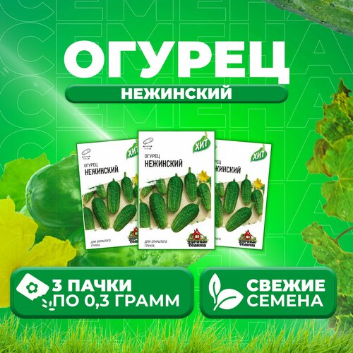 Огурец Нежинский, 0,3г, Удачные семена, серия ХИТ (3 уп)