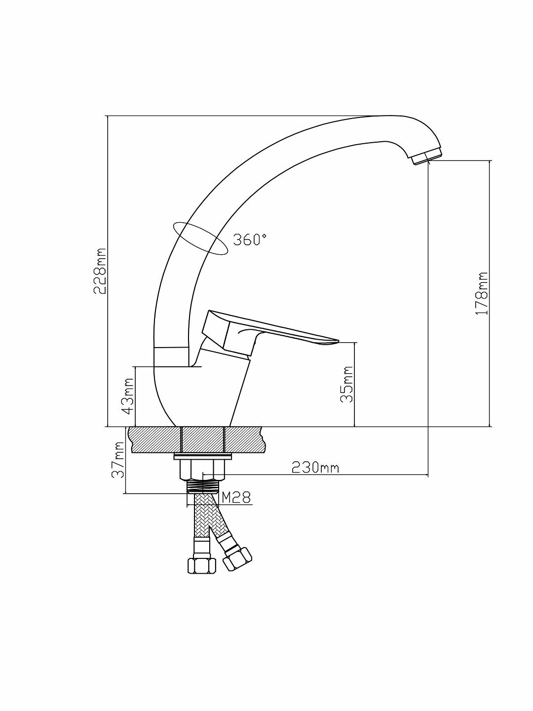 Смеситель для кухни BOOU B8274 -10F - фото №15