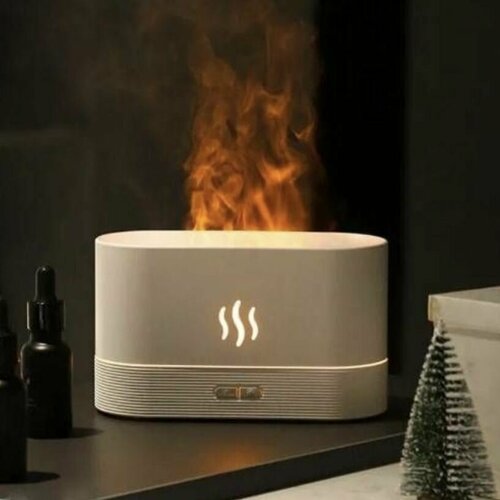 Увлажнитель аромадиффузор ночник светодиодный с эффектом пламени белый 169900₽