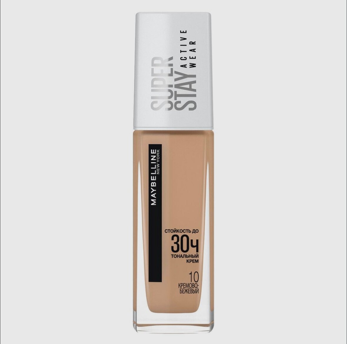 Maybelline New York Тональный крем тон 10 кремово-бежевый, Super Stay Active Wear 30h, 30 мл, стойкий тональный крем