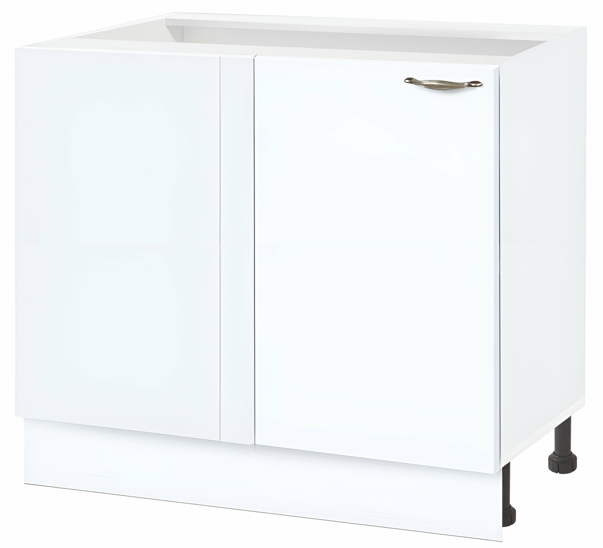 Шкаф кухонный напольный угловой универсальный (правый/левый) Полюс 100 см ЛДСП белый матовый