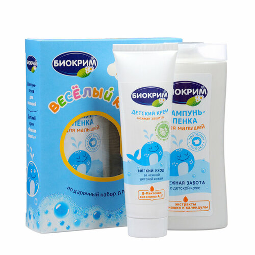 Подарочный набор детский Биокрим шампунь-пенка 200 мл крем 75 мл 565₽
